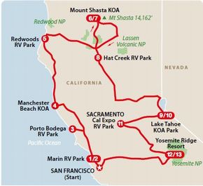 Itinerari in camper:  Le bellezze della California del Nord